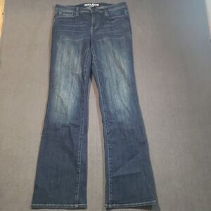 DKNY Jeans Soho Bootcut Womens 8x32 Blue Dark Wash Stretch Denim Whiskered